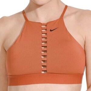 Nike INDY Lattice Sports Bra Racerback Women’s L Large Rust Orange Color
